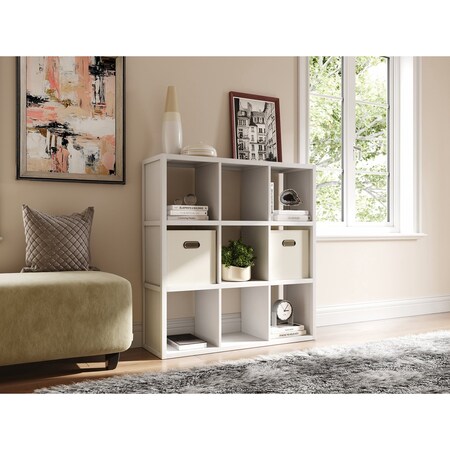 John Louis Home Solid Wood 9 Cube Organizer White JLH-9C-W